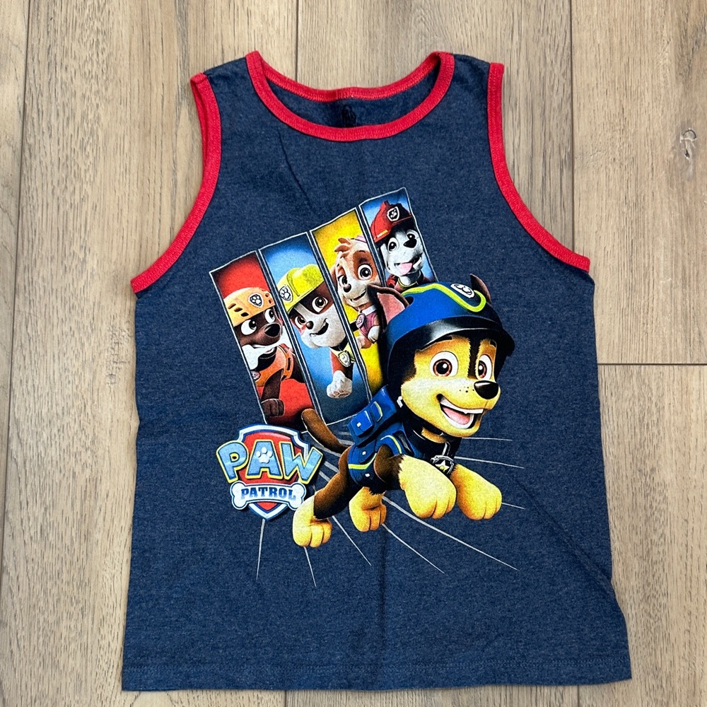 Paw Patrol Kids Tank Top - Navy with Red Accents